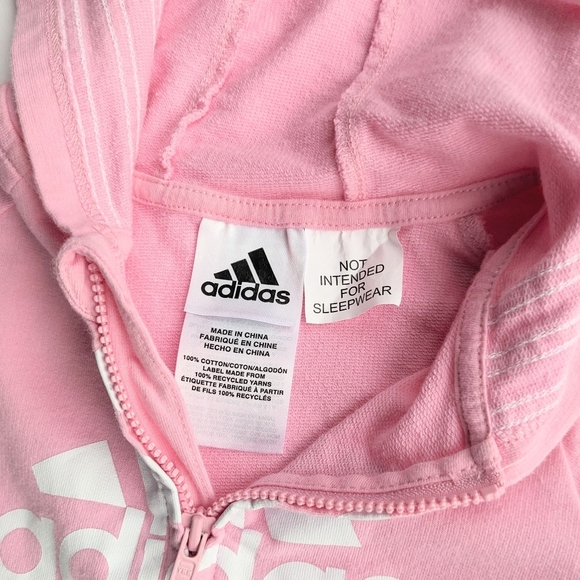 ADIDAS Pink Baby Girl's Logo Hood Coverall - Picture 4 of 4
